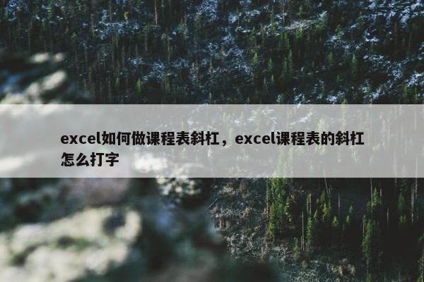 excel如何做课程表斜杠,excel课程表的斜杠怎么打字 excel如何做课程表斜杠,excel课程表的斜杠怎么打字