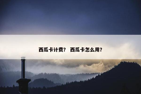 西瓜卡计费？ 西瓜卡怎么用？