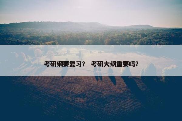 考研纲要复习？ 考研大纲重要吗？
