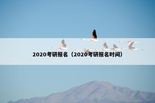 2020考研报名（2020考研报名时间）