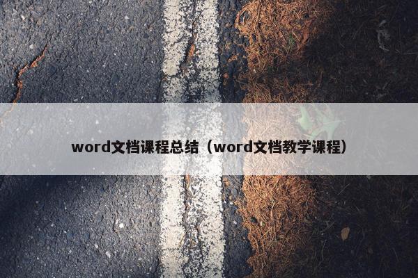 word文档课程总结（word文档教学课程）