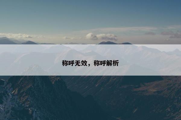 称呼无效，称呼解析