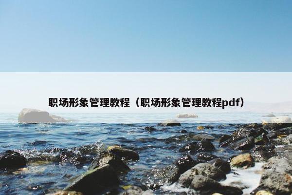 职场形象管理教程（职场形象管理教程pdf）