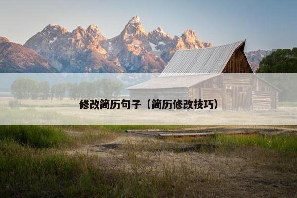 修改简历句子（简历修改技巧）