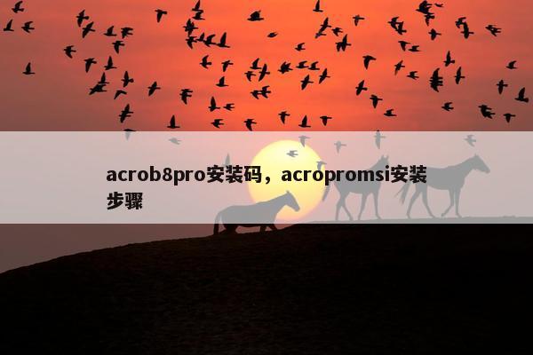 acrob8pro安装码，acropromsi安装步骤