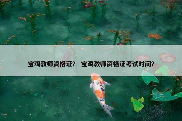 宝鸡教师资格证？ 宝鸡教师资格证考试时间？