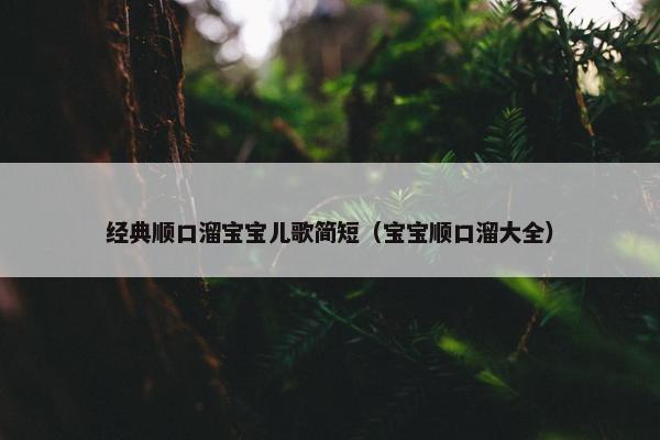经典顺口溜宝宝儿歌简短（宝宝顺口溜大全）