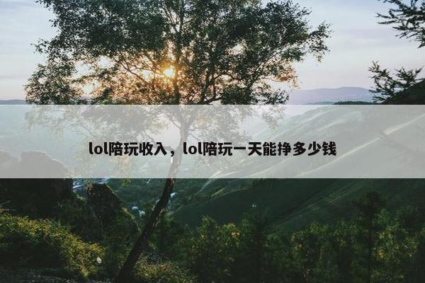 lol陪玩收入，lol陪玩一天能挣多少钱