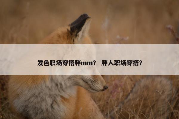 发色职场穿搭胖mm？ 胖人职场穿搭？