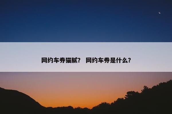 网约车券猫腻? 网约车券是什么? 网约车券猫腻? 网约车券是什么?
