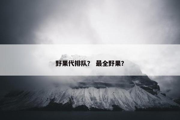 野果代排队？ 最全野果？