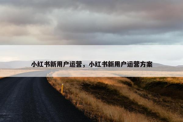 小红书新用户运营,小红书新用户运营方案 小红书新用户运营,小红书新用户运营方案