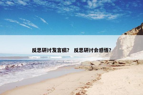 反思研讨发言稿？ 反思研讨会感悟？