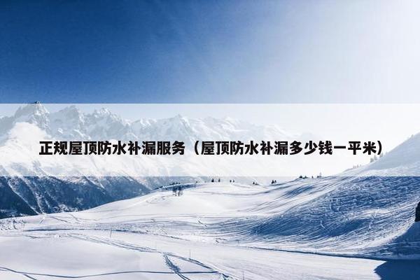 正规屋顶防水补漏服务（屋顶防水补漏多少钱一平米）