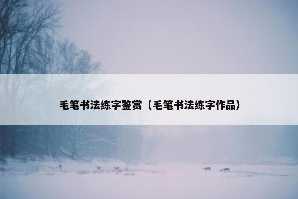 毛笔书法练字鉴赏（毛笔书法练字作品）