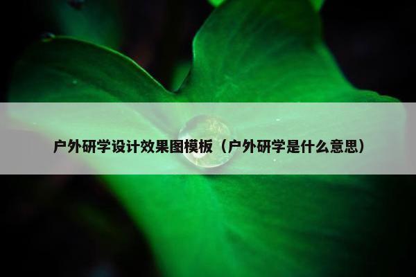 户外研学设计效果图模板(户外研学是什么意思) 户外研学设计效果图模板(户外研学是什么意思)