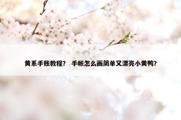 黄系手账教程？ 手帐怎么画简单又漂亮小黄鸭？