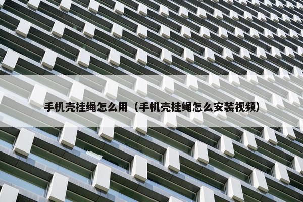 手机壳挂绳怎么用（手机壳挂绳怎么安装视频）