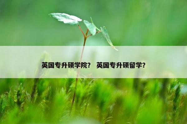 英国专升硕学院？ 英国专升硕留学？