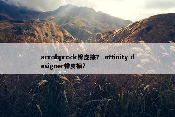acrobprodc橡皮擦？ affinity designer橡皮擦？