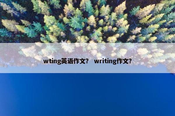 wting英语作文？ writing作文？