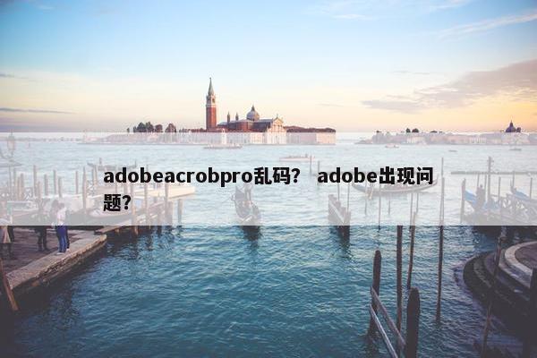 adobeacrobpro乱码？ adobe出现问题？