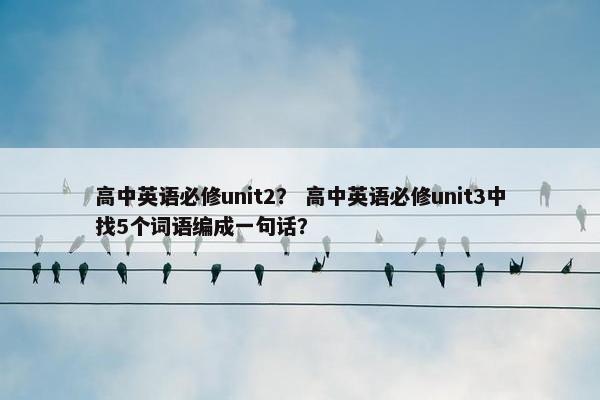 高中英语必修unit2? 高中英语必修unit3中找5个词语编成一句话? 高中英语必修unit2? 高中英语必修unit3中找5个词语编成一句话?