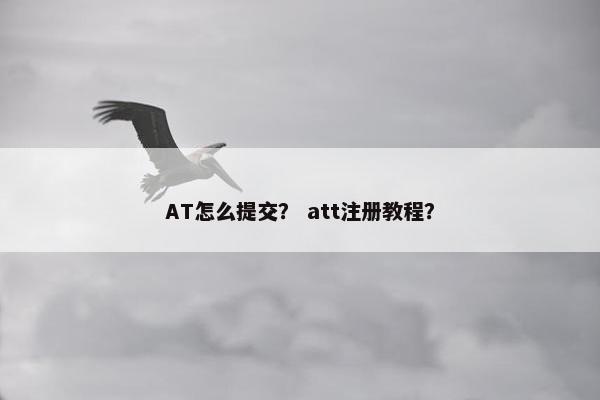 AT怎么提交？ att注册教程？
