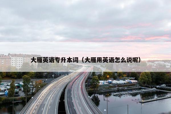 大雁英语专升本词（大雁用英语怎么说呢）