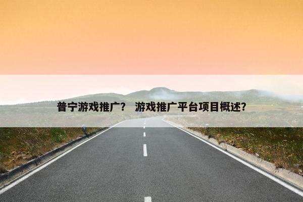 普宁游戏推广? 游戏推广平台项目概述? 普宁游戏推广? 游戏推广平台项目概述?