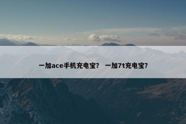 一加ace手机充电宝？ 一加7t充电宝？
