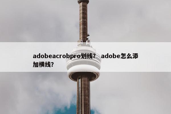 adobeacrobpro划线? adobe怎么添加横线? adobeacrobpro划线? adobe怎么添加横线?