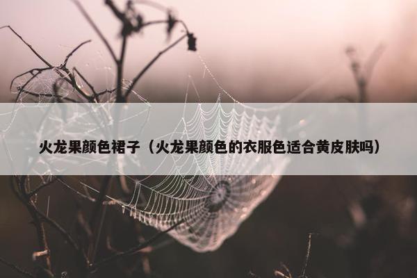火龙果颜色裙子(火龙果颜色的衣服色适合黄皮肤吗) 火龙果颜色裙子(火龙果颜色的衣服色适合黄皮肤吗)