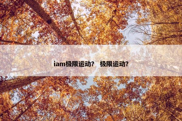 iam极限运动？ 极限运动？