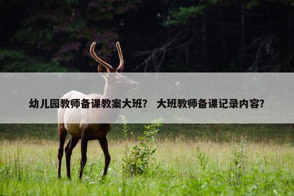 幼儿园教师备课教案大班？ 大班教师备课记录内容？