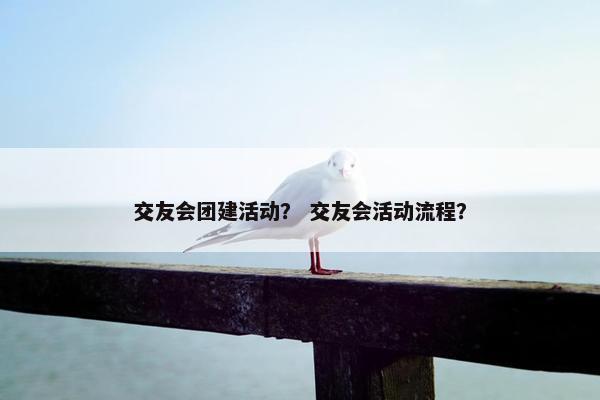 交友会团建活动? 交友会活动流程? 交友会团建活动? 交友会活动流程?