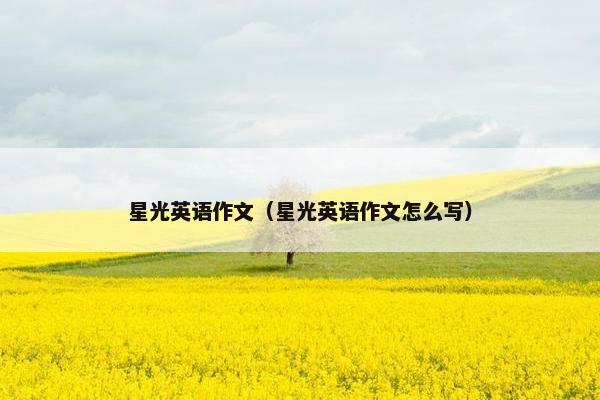 星光英语作文（星光英语作文怎么写）