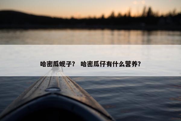 哈密瓜蚬子？ 哈密瓜仔有什么营养？