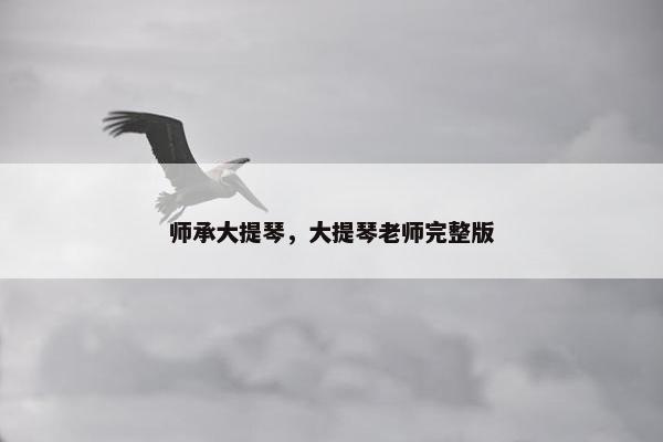 师承大提琴，大提琴老师完整版