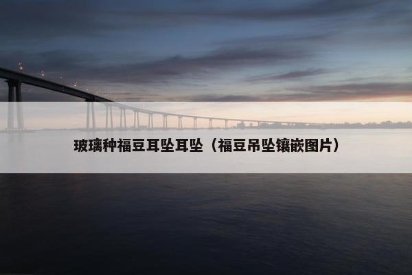玻璃种福豆耳坠耳坠（福豆吊坠镶嵌图片）