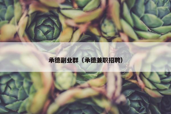 承德副业群（承德兼职招聘）