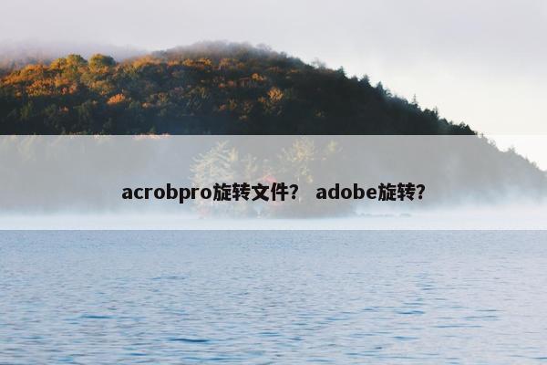 acrobpro旋转文件？ adobe旋转？