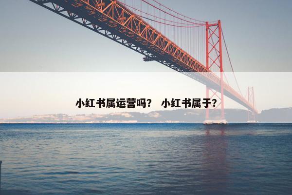 小红书属运营吗？ 小红书属于？