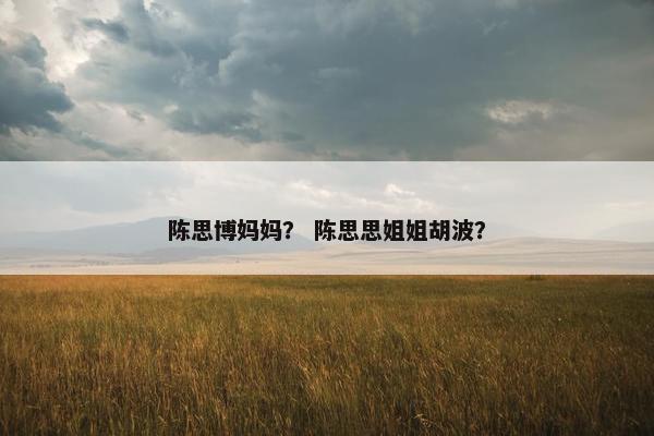 陈思博妈妈？ 陈思思姐姐胡波？