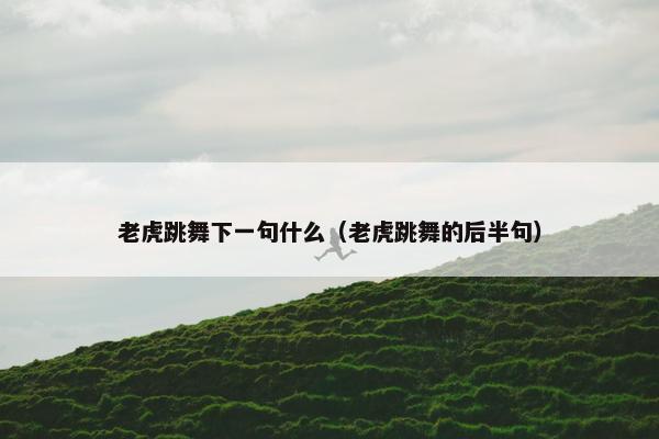 老虎跳舞下一句什么（老虎跳舞的后半句）