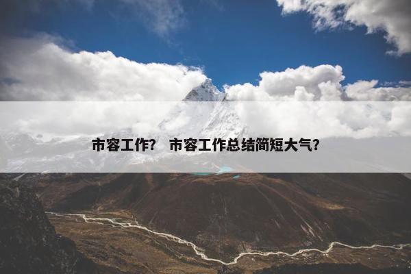 市容工作？ 市容工作总结简短大气？