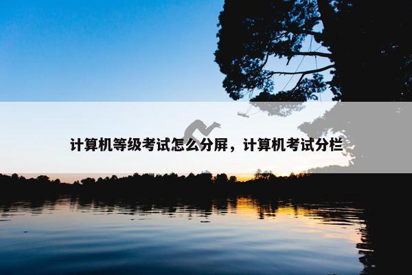 计算机等级考试怎么分屏，计算机考试分栏
