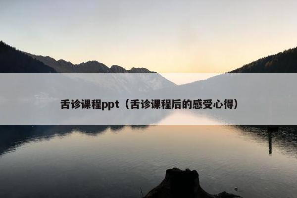 舌诊课程ppt（舌诊课程后的感受心得）