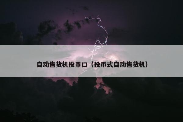 自动售货机投币口（投币式自动售货机）