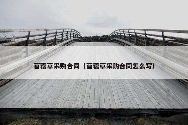苜蓿草采购合同（苜蓿草采购合同怎么写）
